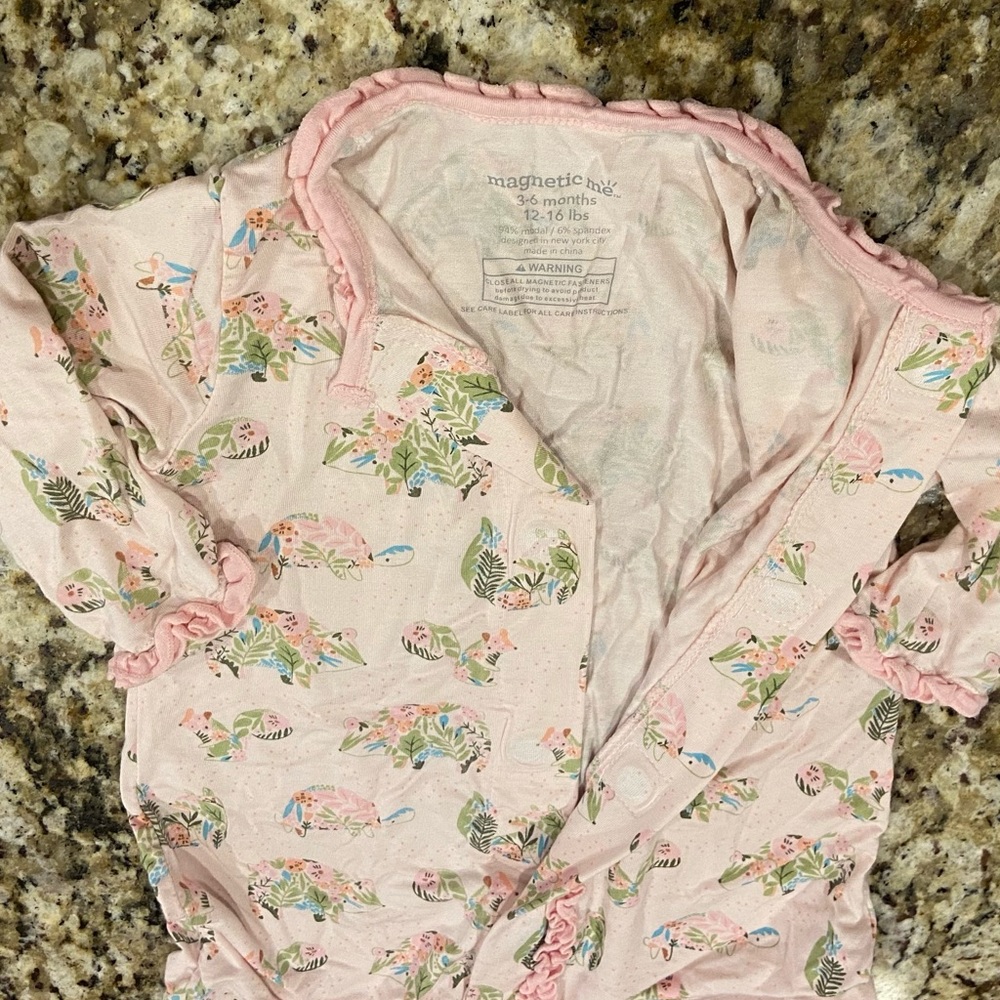 Magnetic Me Baby Girl 3-6 Months Footie Pajama